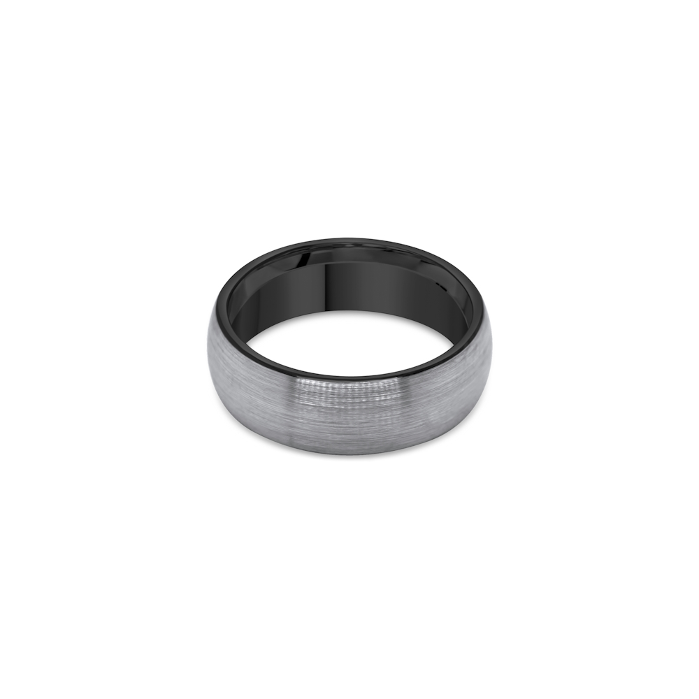 Tungsten Silver 8mm Matte Finish With Black Plated Inlay - Image 2