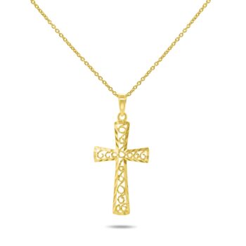 9ct Yellow Gold Filigree Cross Pendant