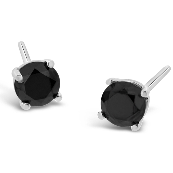 9ct White Gold 1.95ct Black Diamond Stud Earrings