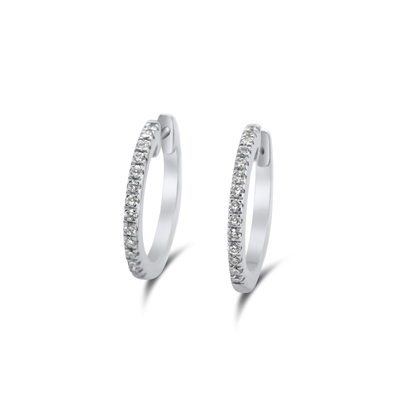 9ct White Gold 0.16ct Diamond Huggies Earrings