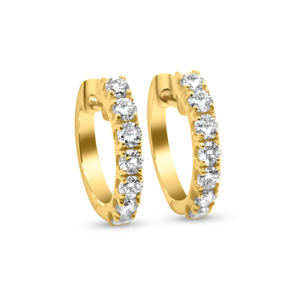 9ct Yellow Gold 0.87ct Diamond Huggies Earrings