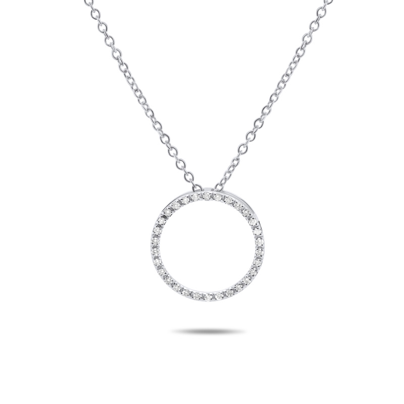 9ct White Gold 0.24ct Circle Of Life Diamond Pendant