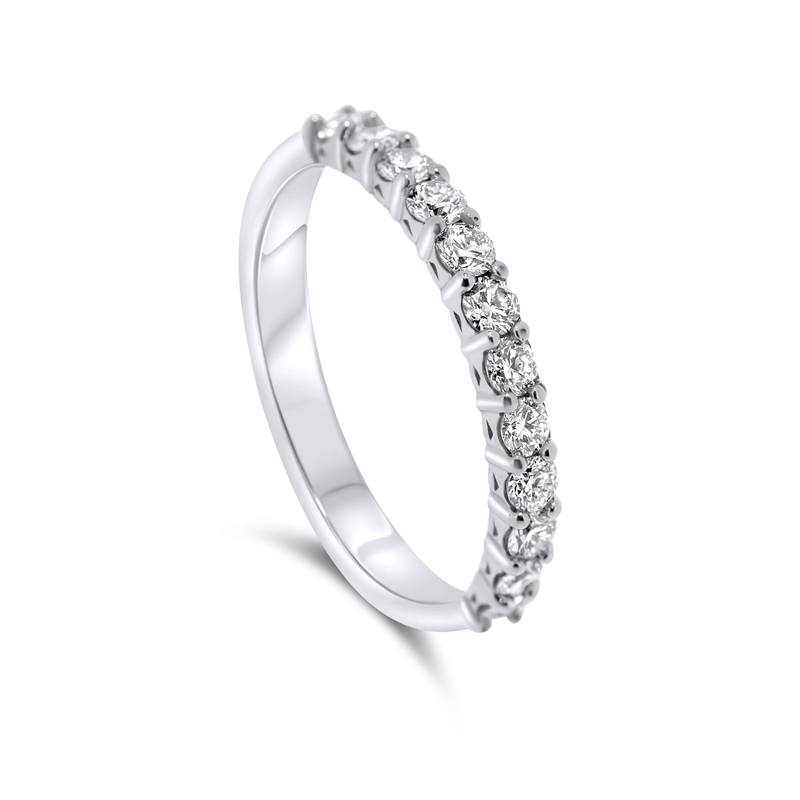 9ct White Gold 0.50ct Moissanite Eternity Ring