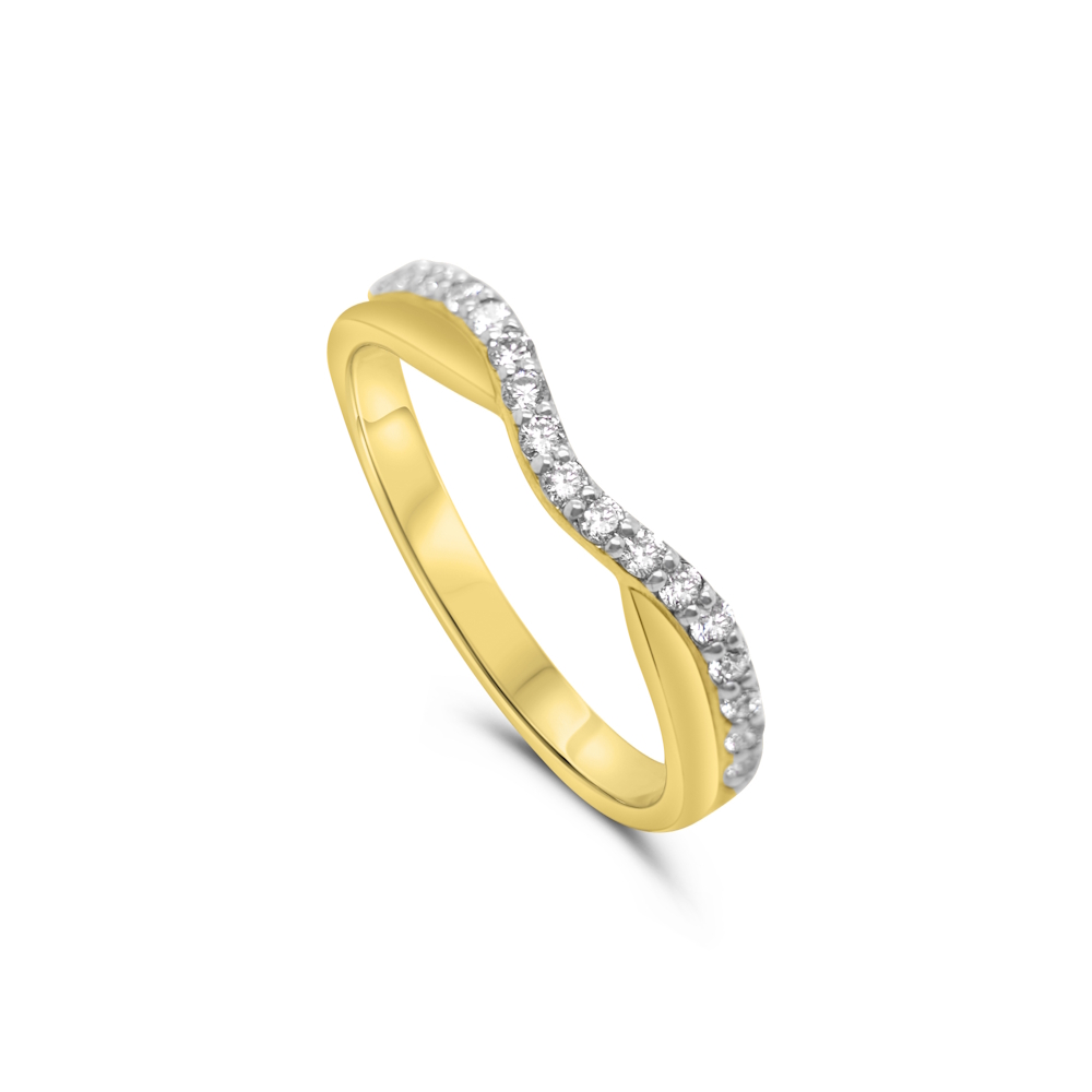 9ct Yellow Gold Natural Diamond Broad Eternity Ring