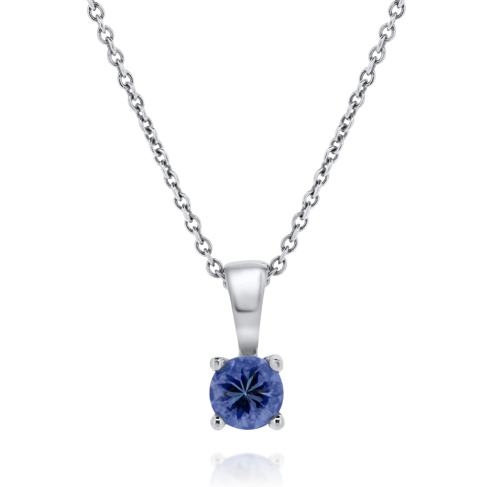 14ct White Gold 0.54ct Tanzanite Pendant