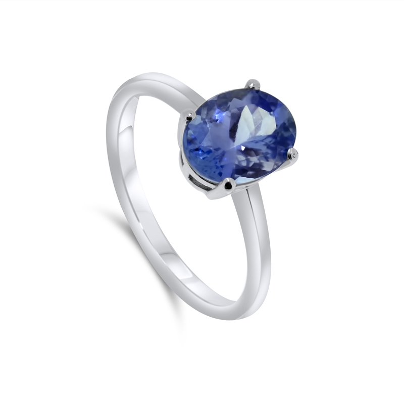 18ct White Gold Oval 2.00ct Tanzanite Ring