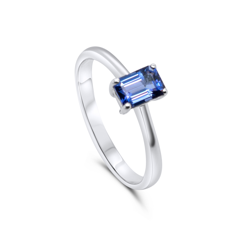 9ct White Gold 0.45ct Tanzanite Solitaire Ring