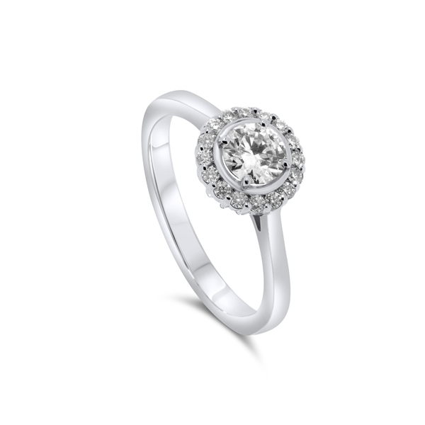 9ct White Gold 0.30ct Lab Grown Diamond Halo Ring