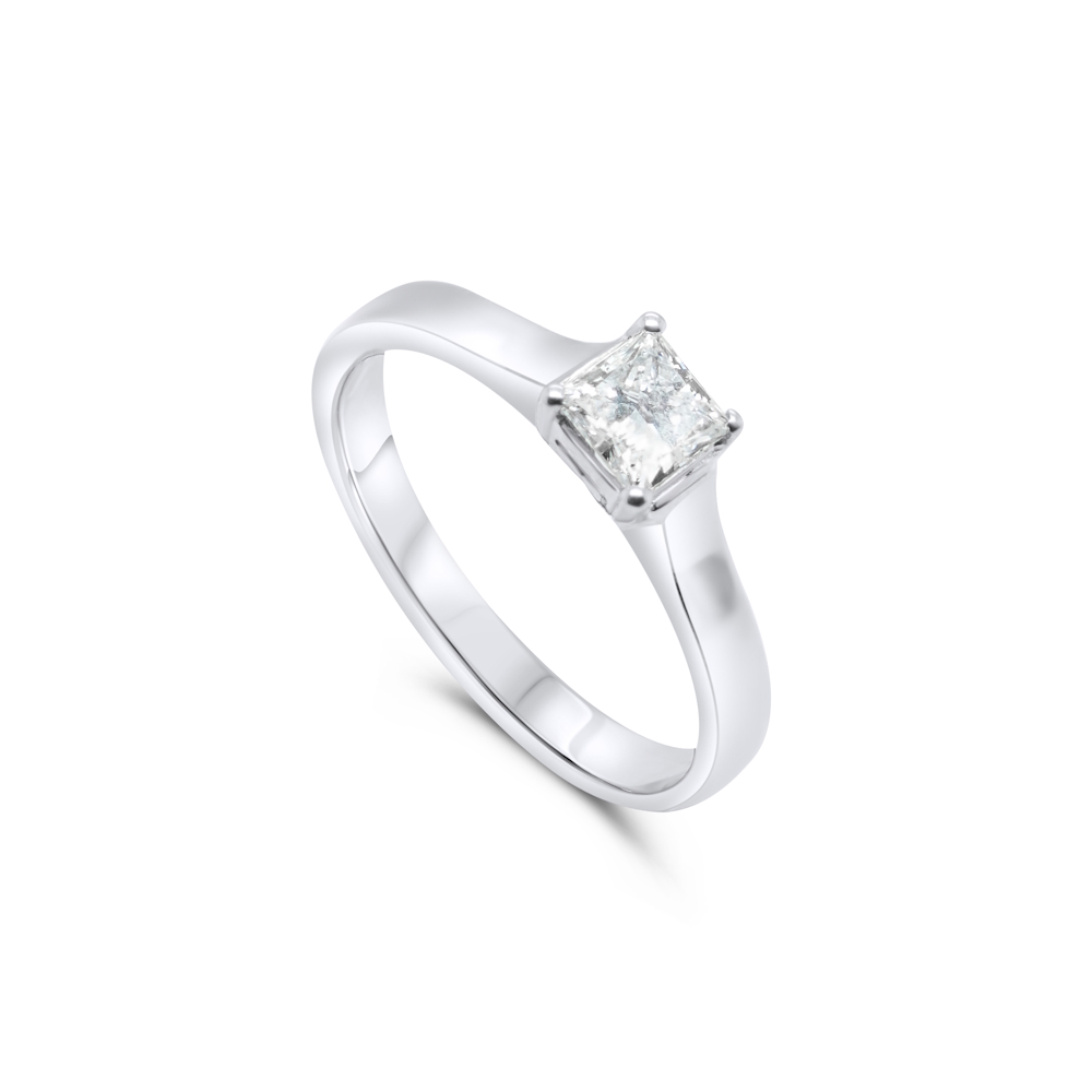 18ct White Gold Lab Grown Princess Cut Diamond Ring