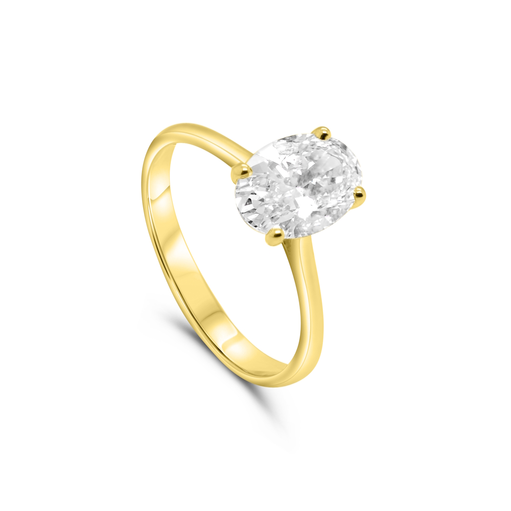 9ct Yellow Gold 1.05ct Oval Lab Grown Diamond Solitaire Ring