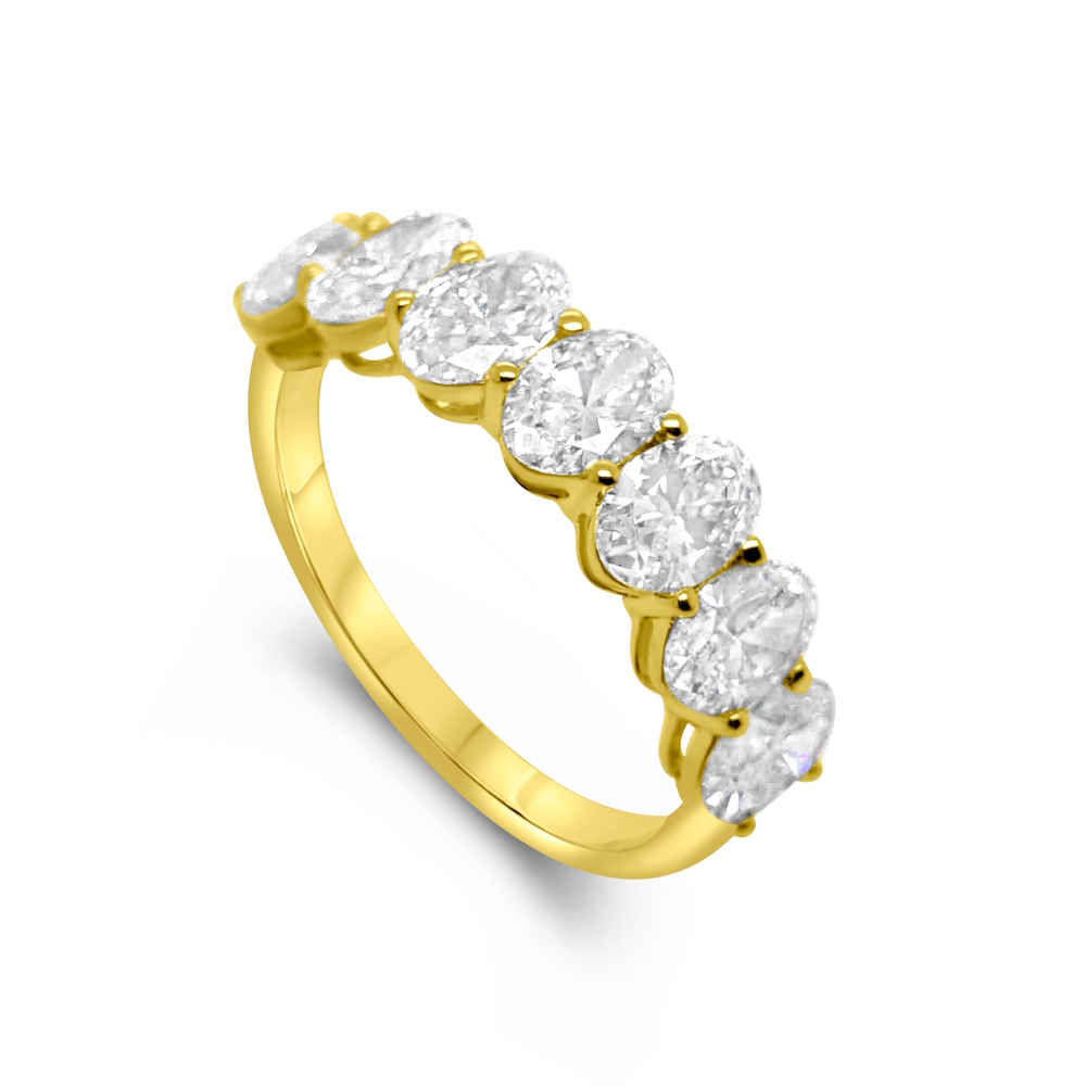 14ct Yellow Gold 2.44ct Oval Lab Grown Diamond Eternity Ring