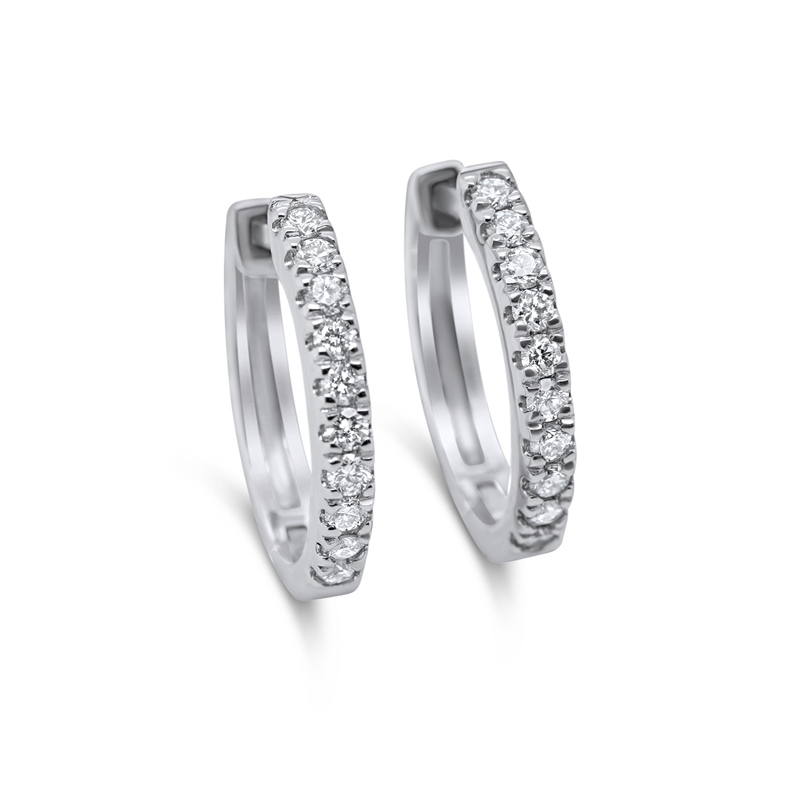 9ct White Gold 0.27ct Lab Grown Diamond Huggie Earrings