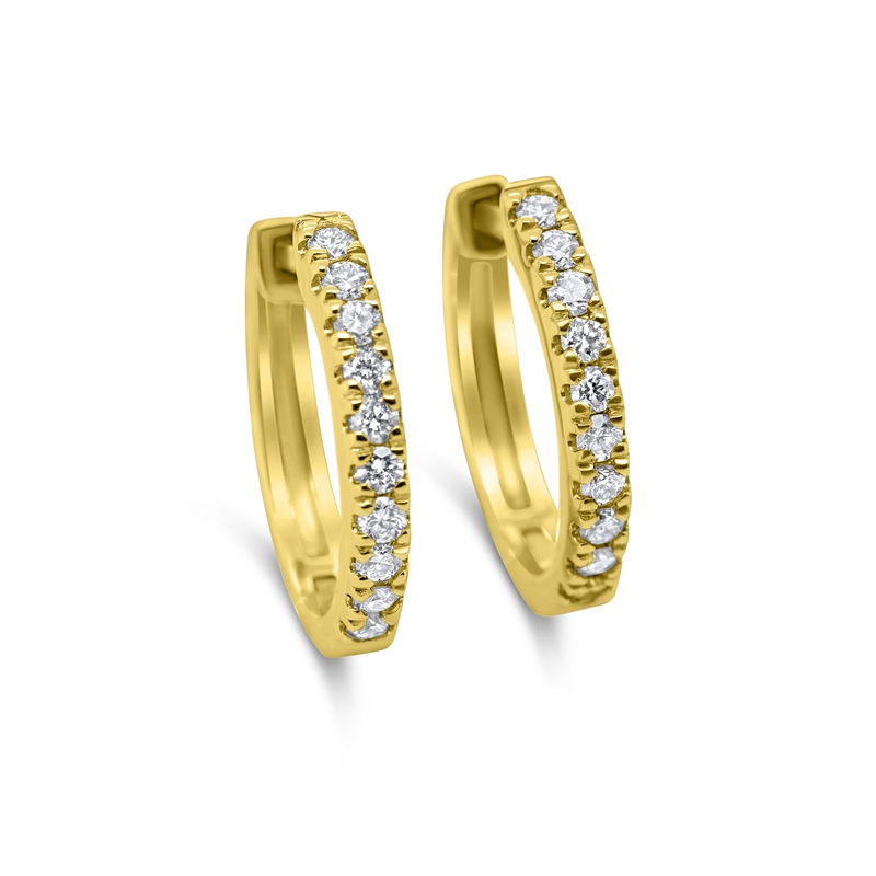 9ct Yellow Gold Lab Grown 0.27ct Diamond Huggie Earrings