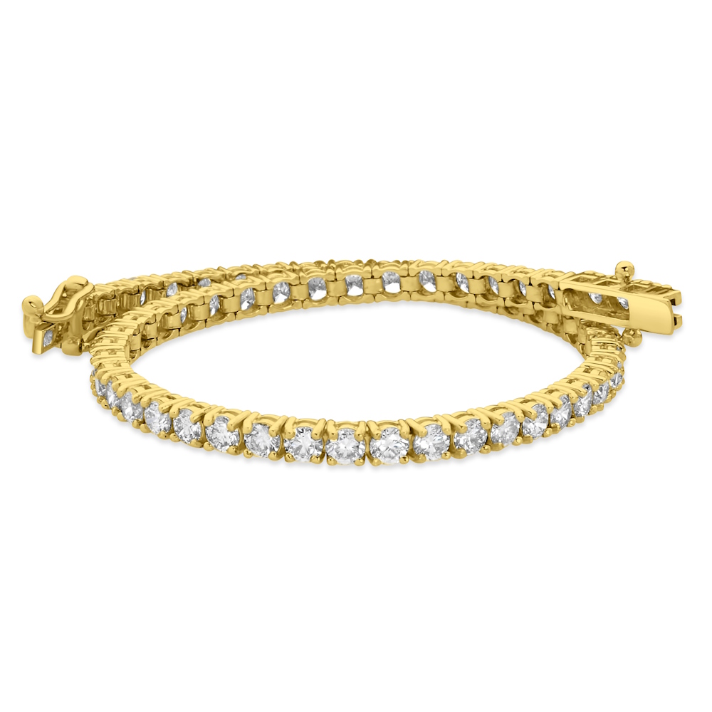 18ct Yellow Gold 10.06ct Lab Grown Diamond Tennis Bracelet