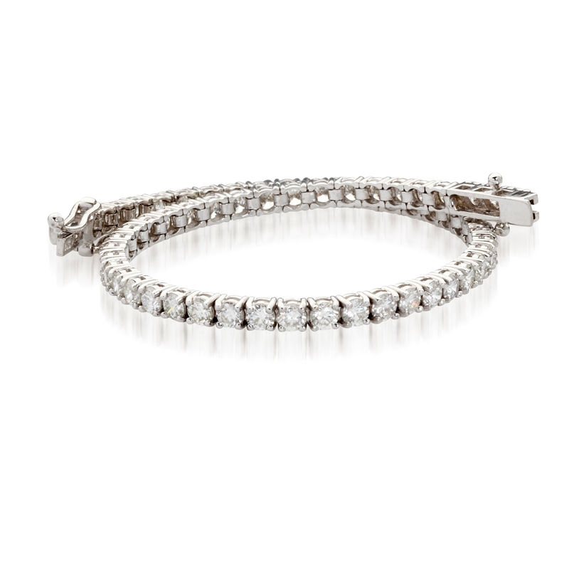 9ct White Gold 7.05ct Lab Grown Diamond Tennis Bracelet