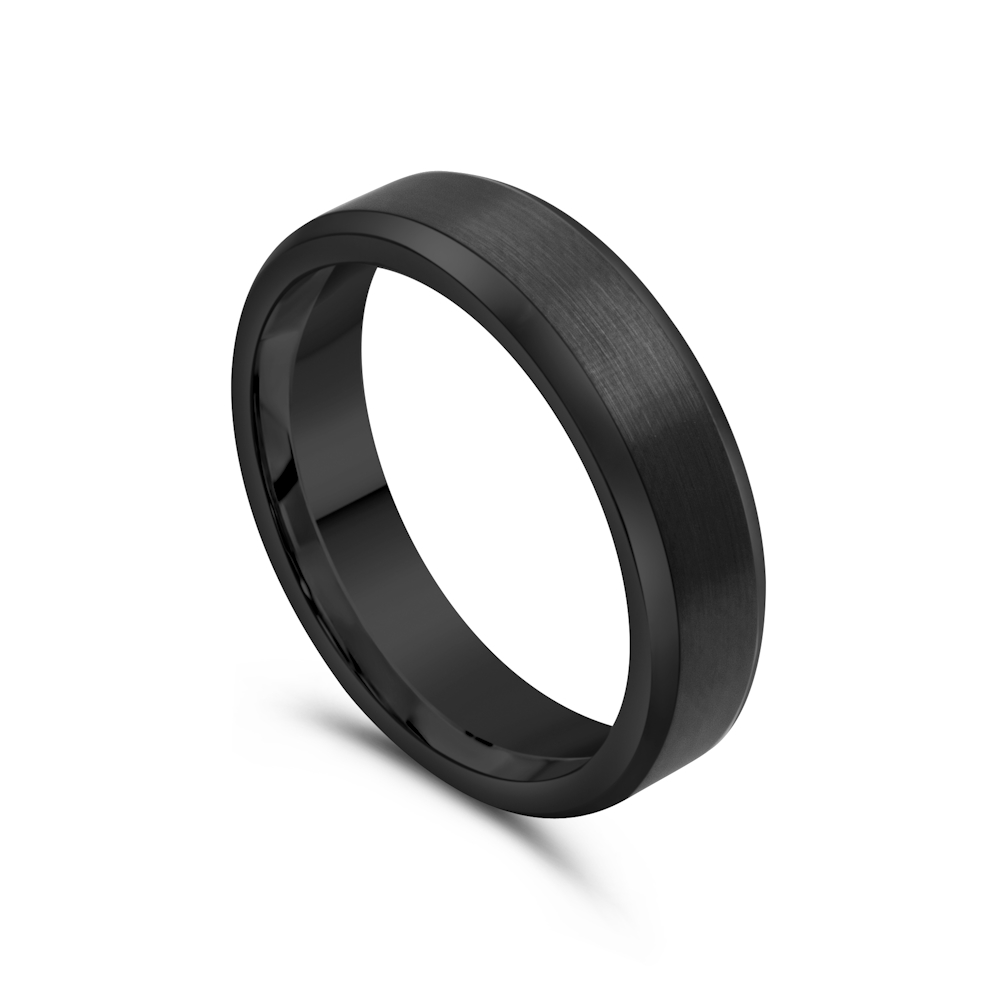 Tungsten 6mm Black Matt Gents Band